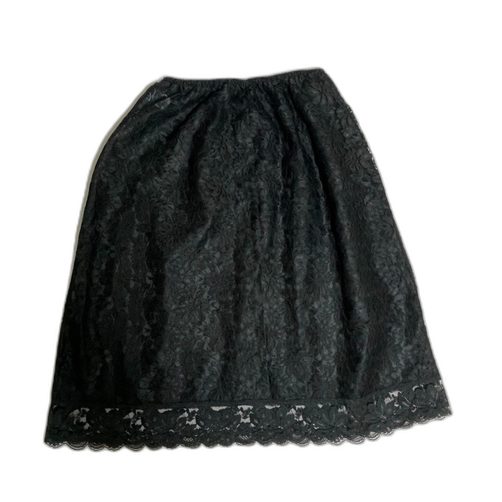 Deena Vintage Black All Lace Slip Half Slip Women's M Lingerie Full Lace USA